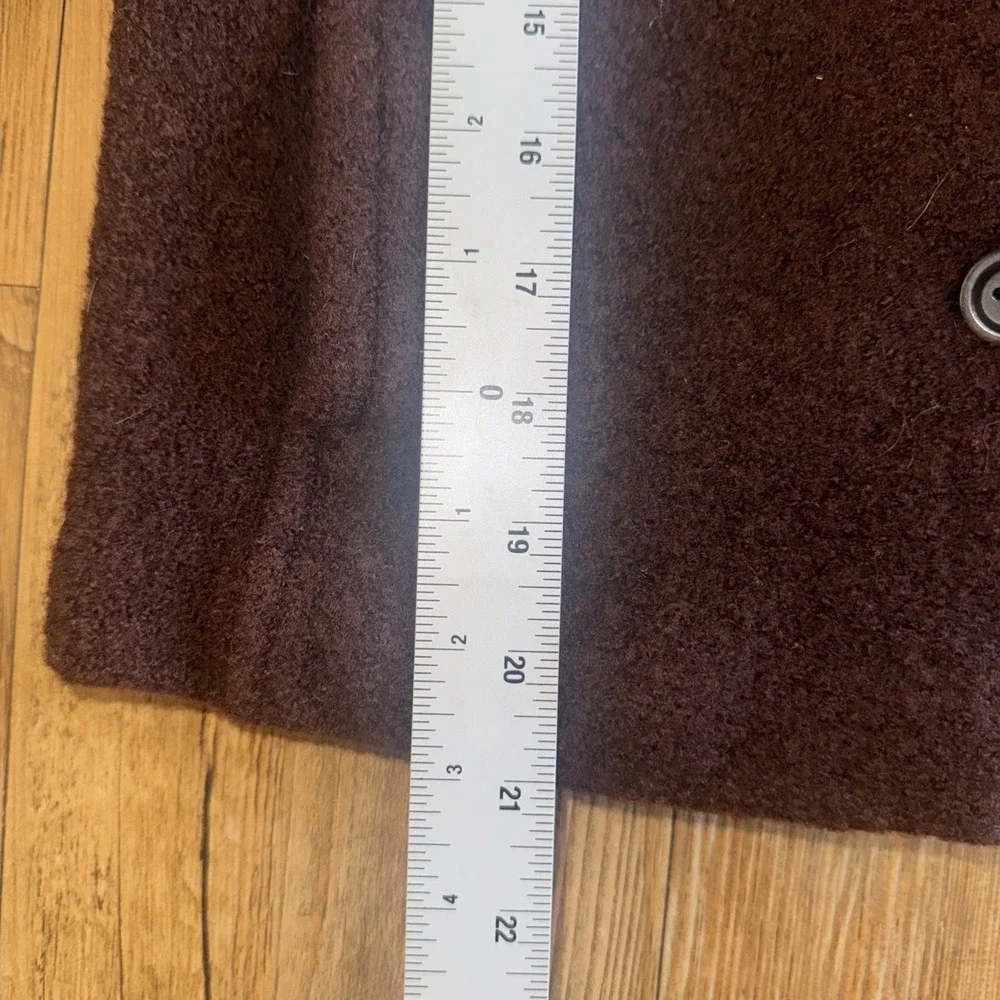 J Crew Vintage 100% Wool peacoat Jacket Size 6 Women's Brown Pockets Y2K #78 - Picture 6 of 16